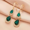 image:imageEVEVIC Austrian Crystals Teardrop Pendant Necklace and Earrings Sets for Women 14K Gold Plated Hypoallergenic Jewelry GiftsEmerald