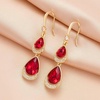 image:imageEVEVIC Austrian Crystals Teardrop Pendant Necklace and Earrings Sets for Women 14K Gold Plated Hypoallergenic Jewelry GiftsRed