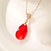 image:imageEVEVIC Austrian Crystals Teardrop Pendant Necklace and Earrings Sets for Women 14K Gold Plated Hypoallergenic Jewelry GiftsRed