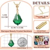 image:imageEVEVIC Austrian Crystals Teardrop Pendant Necklace for Women  14K gold plated brass162 adjustable chainlobster claspclassic teardrop crystal designgift boxEmerald