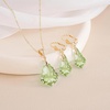 image:imageEVEVIC Austrian Crystals Teardrop Pendant Necklace for Women  14K gold plated brass162 adjustable chainlobster claspclassic teardrop crystal designgift boxGreen