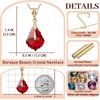 image:imageEVEVIC Austrian Crystals Teardrop Pendant Necklace for Women  14K gold plated brass162 adjustable chainlobster claspclassic teardrop crystal designgift boxRed