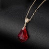 image:imageEVEVIC Austrian Crystals Teardrop Pendant Necklace for Women  14K gold plated brass162 adjustable chainlobster claspclassic teardrop crystal designgift boxRed