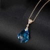 image:imageEVEVIC Austrian Crystals Teardrop Pendant Necklace for Women  14K gold plated brass162 adjustable chainlobster claspclassic teardrop crystal designgift boxAquamarine