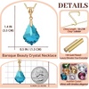 image:imageEVEVIC Austrian Crystals Teardrop Pendant Necklace for Women  14K gold plated brass162 adjustable chainlobster claspclassic teardrop crystal designgift boxAquamarine