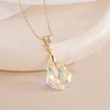 image:imageEVEVIC Austrian Crystals Teardrop Pendant Necklace for Women  14K gold plated brass162 adjustable chainlobster claspclassic teardrop crystal designgift boxAurora Borealis