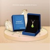 image:imageEVEVIC Austrian Crystals Teardrop Pendant Necklace for Women  14K gold plated brass162 adjustable chainlobster claspclassic teardrop crystal designgift boxGreen