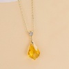 image:imageEVEVIC Austrian Crystals Teardrop Pendant Necklace for Women  14K gold plated brass162 adjustable chainlobster claspclassic teardrop crystal designgift boxYellow