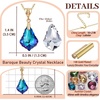 image:imageEVEVIC Austrian Crystals Teardrop Pendant Necklace for Women  14K gold plated brass162 adjustable chainlobster claspclassic teardrop crystal designgift boxBermuda Blue