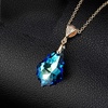 image:imageEVEVIC Austrian Crystals Teardrop Pendant Necklace for Women  14K gold plated brass162 adjustable chainlobster claspclassic teardrop crystal designgift boxBermuda Blue