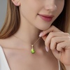 image:imageEVEVIC Austrian Crystals Teardrop Pendant Necklace for Women  14K gold plated brass162 adjustable chainlobster claspclassic teardrop crystal designgift boxGreen