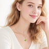 image:imageEVEVIC Austrian Crystals Teardrop Pendant Necklace for Women  14K gold plated brass162 adjustable chainlobster claspclassic teardrop crystal designgift boxGreen
