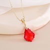image:imageEVEVIC Austrian Crystals Teardrop Pendant Necklace for Women  14K gold plated brass162 adjustable chainlobster claspclassic teardrop crystal designgift boxRed