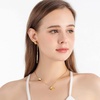 image:imageEVEVIC Butterfly Necklace and Dangle Earrings Set for Women  14K GoldPlated Stainless SteelAdjustable Lobster Clasp Gift For WomenButterfly RoseGoldtone