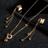 image:imageEVEVIC Butterfly Necklace and Dangle Earrings Set for Women  14K GoldPlated Stainless SteelAdjustable Lobster Clasp Gift For WomenStyleB Goldtone