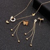 image:imageEVEVIC Butterfly Necklace and Dangle Earrings Set for Women  14K GoldPlated Stainless SteelAdjustable Lobster Clasp Gift For WomenStyleB Goldtone