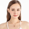 image:imageEVEVIC Butterfly Necklace and Dangle Earrings Set for Women  14K GoldPlated Stainless SteelAdjustable Lobster Clasp Gift For WomenStyleB RoseGoldtone