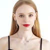 image:imageEVEVIC Butterfly Necklace and Dangle Earrings Set for Women  14K GoldPlated Stainless SteelAdjustable Lobster Clasp Gift For WomenStyleB Silvertone