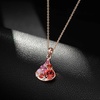 image:imageEVEVIC Dainty Austrian Crystals Pearshaped Pendant Necklaces for Women Fashion 14K Gold Plated Hypoallergenic JewelryRed Main CrystalRose Goldtone