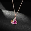 image:imageEVEVIC Dainty Austrian Crystals Pearshaped Pendant Necklaces for Women Fashion 14K Gold Plated Hypoallergenic JewelryRose Main CrystalRose Goldtone