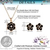 image:imageEVEVIC Dainty Flower Pendant Necklace Earrings for Women 14K Gold Plated Hypoallergenic Jewelry SetsBlack Rose Goldtone