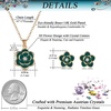 image:imageEVEVIC Dainty Flower Pendant Necklace Earrings for Women 14K Gold Plated Hypoallergenic Jewelry SetsGreen Rose Goldtone