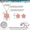 image:imageEVEVIC Dainty Flower Pendant Necklace Earrings for Women 14K Gold Plated Hypoallergenic Jewelry SetsPink Rose Goldtone