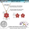 image:imageEVEVIC Dainty Flower Pendant Necklace Earrings for Women 14K Gold Plated Hypoallergenic Jewelry SetsRed Rose Goldtone