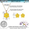 image:imageEVEVIC Dainty Flower Pendant Necklace Earrings for Women 14K Gold Plated Hypoallergenic Jewelry SetsYellow Rose Goldtone