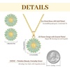 image:imageEVEVIC Daisy Flower Necklace Earrings Set for Women 18K Gold Plated Hypoallergenic Jewelry SetsAqua GreenRose Goldtone
