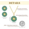 image:imageEVEVIC Daisy Flower Necklace Earrings Set for Women 18K Gold Plated Hypoallergenic Jewelry SetsGreenGoldtone