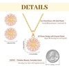 image:imageEVEVIC Daisy Flower Necklace Earrings Set for Women 18K Gold Plated Hypoallergenic Jewelry SetsPinkRose Goldtone