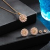 image:imageEVEVIC Daisy Flower Necklace Earrings Set for Women 18K Gold Plated Hypoallergenic Jewelry SetsPinkRose Goldtone