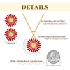 image:imageEVEVIC Daisy Flower Necklace Earrings Set for Women 18K Gold Plated Hypoallergenic Jewelry SetsRedGoldtone