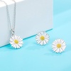 image:imageEVEVIC Daisy Flower Necklace Earrings Set for Women 18K Gold Plated Hypoallergenic Jewelry SetsWhite DaisySilvertone
