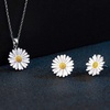 image:imageEVEVIC Daisy Flower Necklace Earrings Set for Women 18K Gold Plated Hypoallergenic Jewelry SetsWhite DaisySilvertone