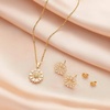image:imageEVEVIC Daisy Flower Necklace Earrings Set for Women 18K Gold Plated Hypoallergenic Jewelry SetsWhiteRose Goldtone