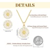image:imageEVEVIC Daisy Flower Necklace Earrings Set for Women 18K Gold Plated Hypoallergenic Jewelry SetsWhiteRose Goldtone