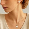 image:imageEVEVIC Enamel Rose Necklace and Earrings Jewelry Set for Women  14K Gold PlatedRose Represent Love Gratitude PridAdjustable Chain FitElegant Sets for Daily and Party WearGift BoxWhite