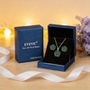 image:imageEVEVIC Enamel Rose Necklace and Earrings Jewelry Set for Women  14K Gold PlatedRose Represent Love Gratitude PridAdjustable Chain FitElegant Sets for Daily and Party WearGift BoxGreen