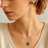 image:imageEVEVIC Enamel Rose Necklace and Earrings Jewelry Set for Women  14K Gold PlatedRose Represent Love Gratitude PridAdjustable Chain FitElegant Sets for Daily and Party WearGift BoxGreen