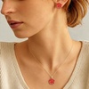 image:imageEVEVIC Enamel Rose Necklace and Earrings Jewelry Set for Women  14K Gold PlatedRose Represent Love Gratitude PridAdjustable Chain FitElegant Sets for Daily and Party WearGift BoxRed