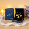 image:imageEVEVIC Enamel Rose Necklace and Earrings Jewelry Set for Women  14K Gold PlatedRose Represent Love Gratitude PridAdjustable Chain FitElegant Sets for Daily and Party WearGift BoxYellow