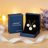 image:imageEVEVIC Enamel Rose Necklace and Earrings Jewelry Set for Women  14K Gold PlatedRose Represent Love Gratitude PridAdjustable Chain FitElegant Sets for Daily and Party WearGift BoxWhite