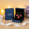 image:imageEVEVIC Enamel Rose Necklace and Earrings Jewelry Set for Women  14K Gold PlatedRose Represent Love Gratitude PridAdjustable Chain FitElegant Sets for Daily and Party WearGift BoxRed