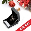 image:imageEVEVIC Fashion Cherry Blossom Necklace Earrings Set for Women 18K Gold Plated Hypoallergenic Sakura Flower Jewelry Set PinkBlack