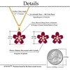 image:imageEVEVIC Fashion Cherry Blossom Necklace Earrings Set for Women 18K Gold Plated Hypoallergenic Sakura Flower Jewelry Set PinkPurple