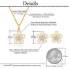 image:imageEVEVIC Fashion Cherry Blossom Necklace Earrings Set for Women 18K Gold Plated Hypoallergenic Sakura Flower Jewelry Set PinkWhite