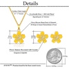 image:imageEVEVIC Fashion Cherry Blossom Necklace Earrings Set for Women 18K Gold Plated Hypoallergenic Sakura Flower Jewelry Set PinkYellow
