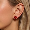 image:imageEVEVIC Flower Austrian Crystal Cute Stud Earrings for Women  14K Gold PlatedFlower Crystal with Playful CharmSecure Butterfly BackLight Up Daily OutfitsGift Box IncludedRed